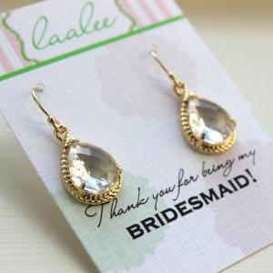 Crystal Earrings Gold - Crystal Wedding Jewelry..