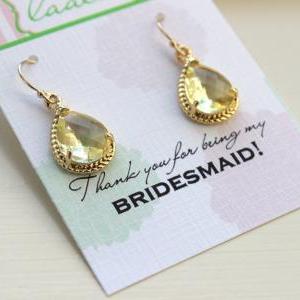 Yellow Citrine Earrings Gold Wedding Jewelry -..