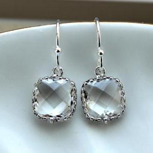 Dainty Small Crystal Earrings - Wedding Jewelry..