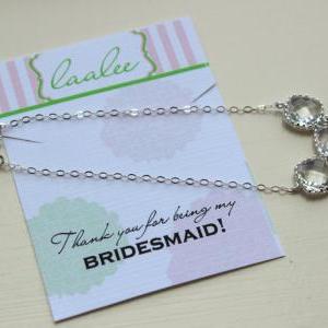 Silver Crystal Bracelet - Bridesmaid Gift Crystal..